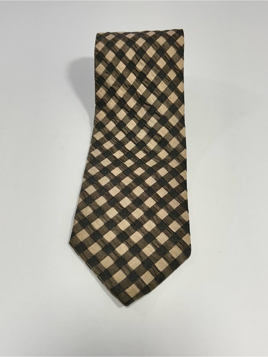 Giorgio Armani | Accessories | Giorgio Armani Black And Tan Check Silk ...
